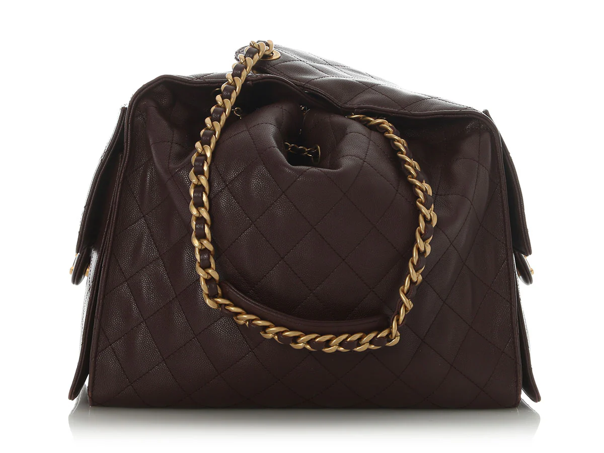 Chanel Medium Brown Caviar 25 Bag - Image 4