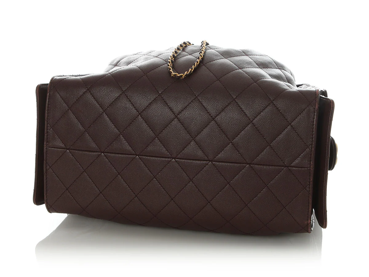 Chanel Medium Brown Caviar 25 Bag - Image 6