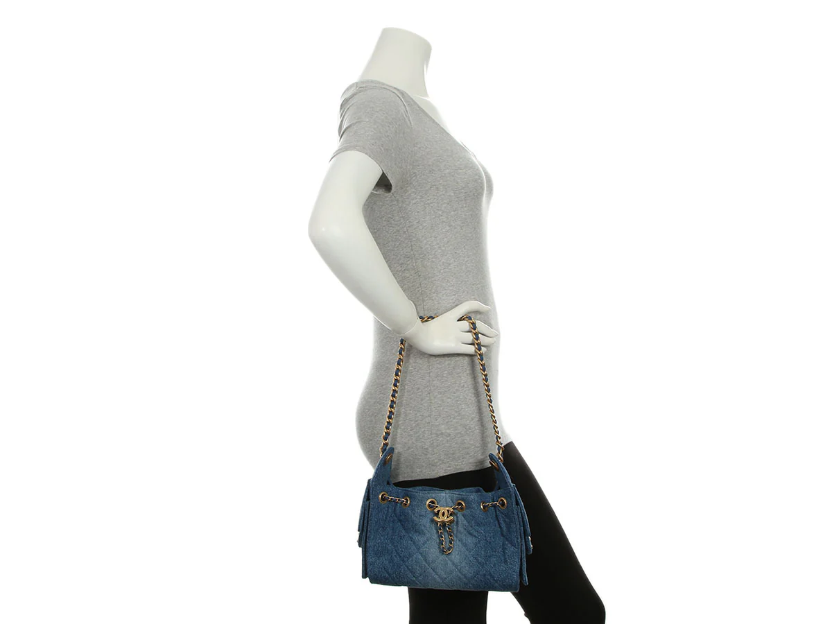 Chanel Mini Blue Denim 25 Bag - Image 10