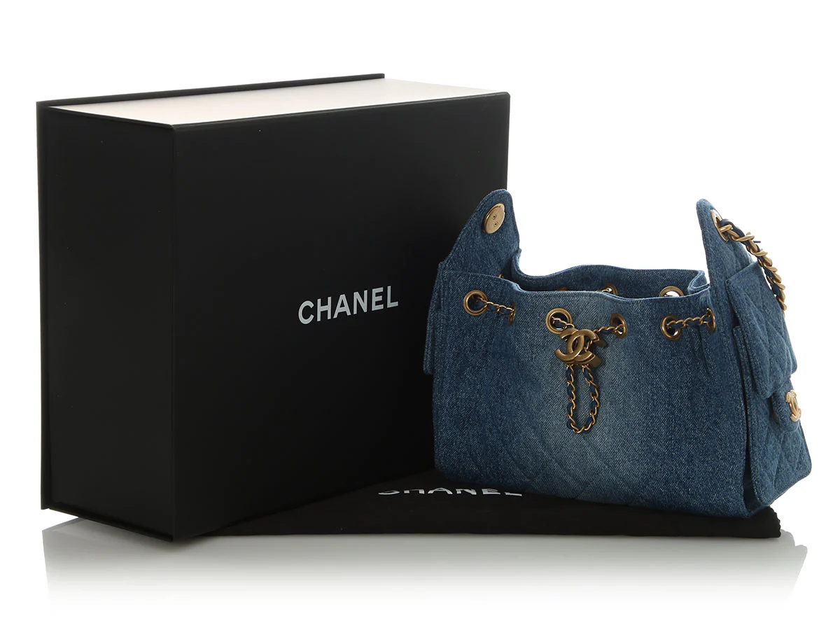 Chanel Mini Blue Denim 25 Bag - Image 2