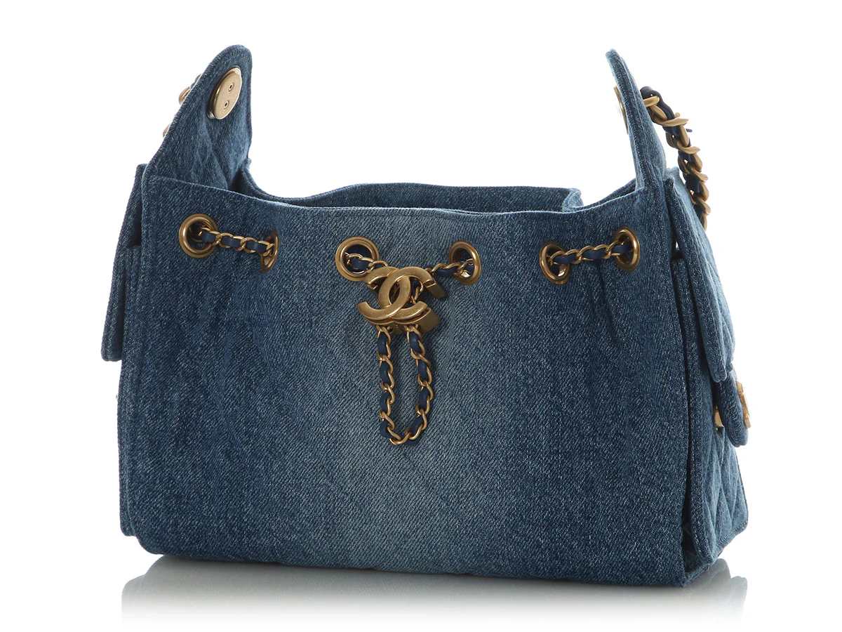Chanel Mini Blue Denim 25 Bag - Image 3