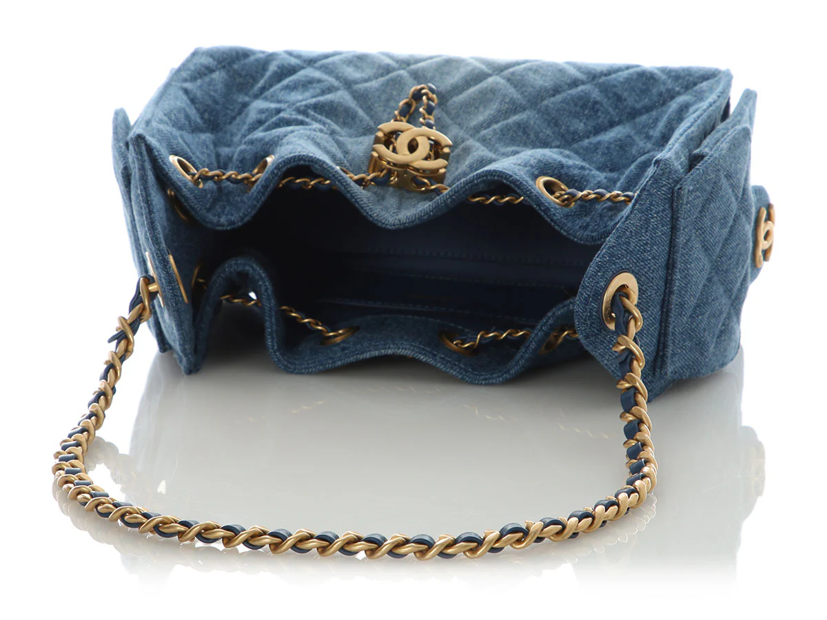 Chanel Mini Blue Denim 25 Bag - Image 8