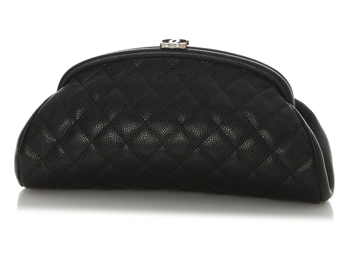 Chanel Black Quilted Caviar Timeless Clutch - Image 2