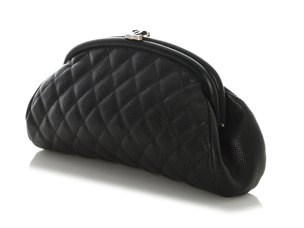 Chanel Black Quilted Caviar Timeless Clutch - Image 3
