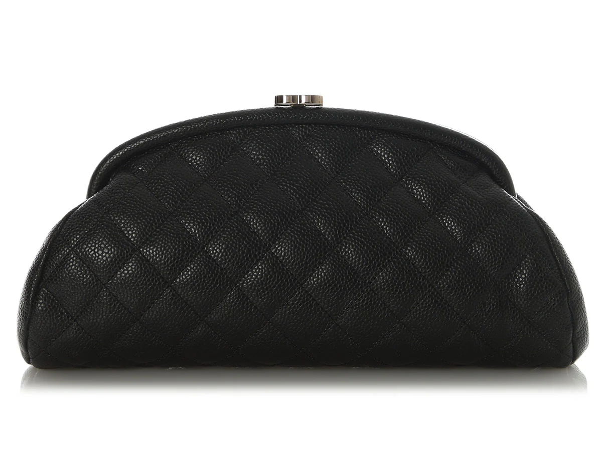 Chanel Black Quilted Caviar Timeless Clutch - Image 4