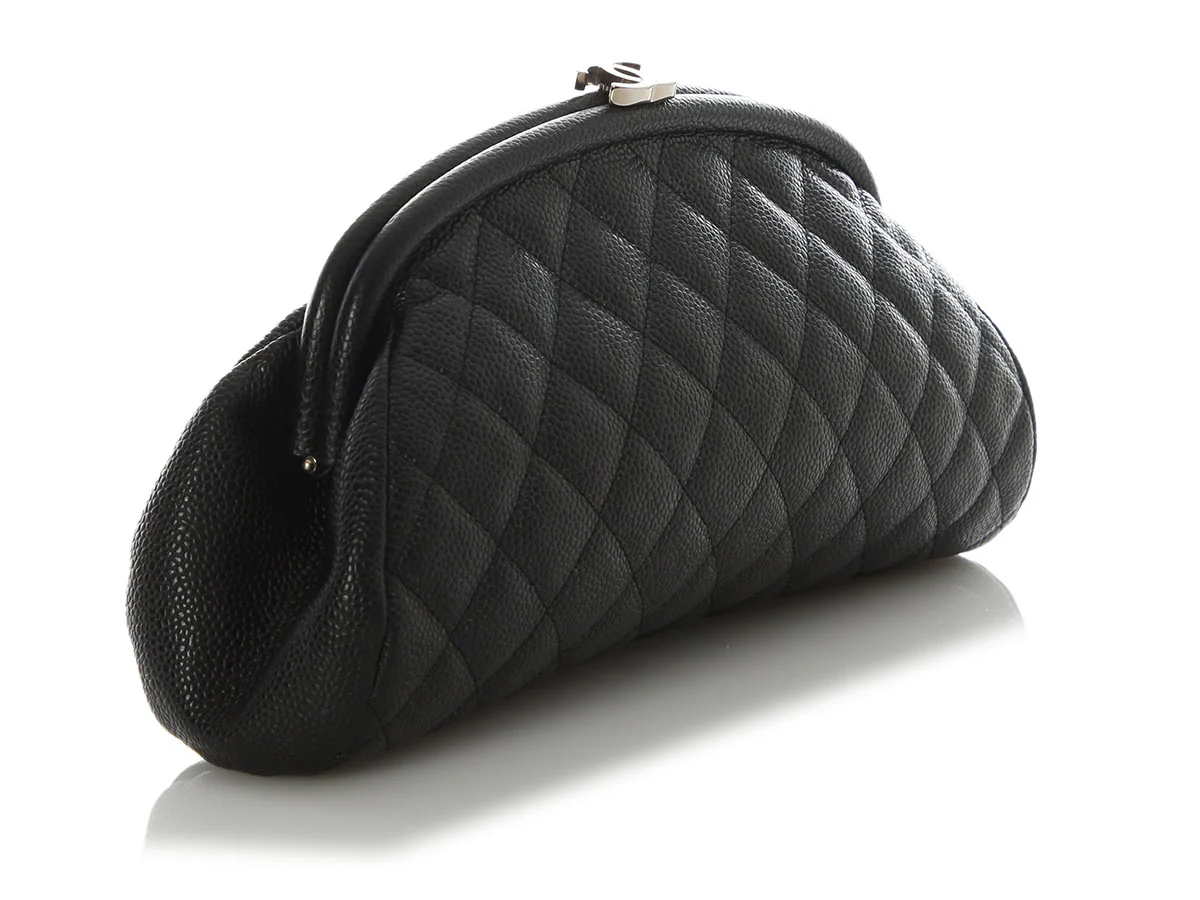 Chanel Black Quilted Caviar Timeless Clutch - Image 5