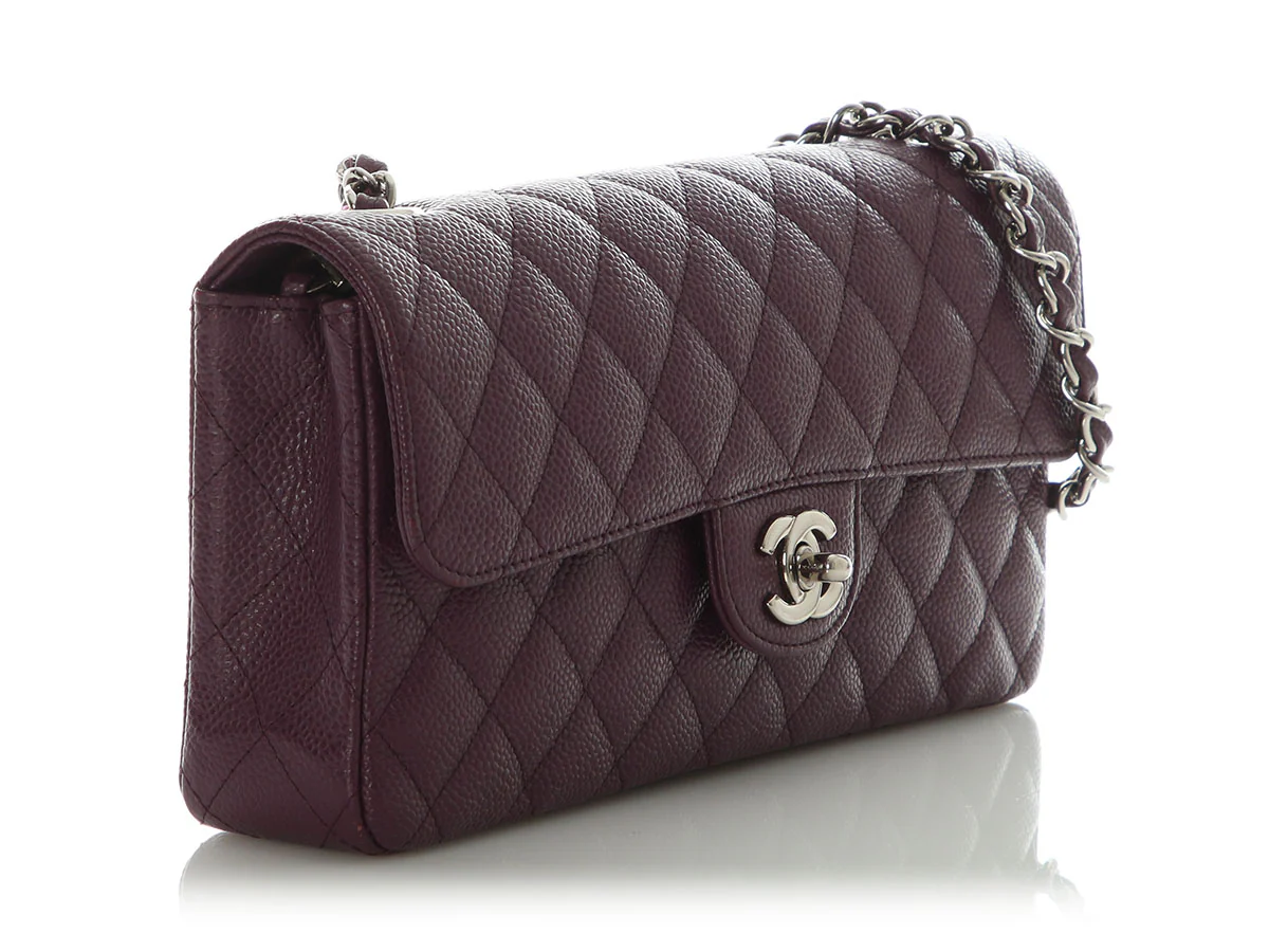 Chanel Purple Quilted Caviar East-West Flap - Image 5