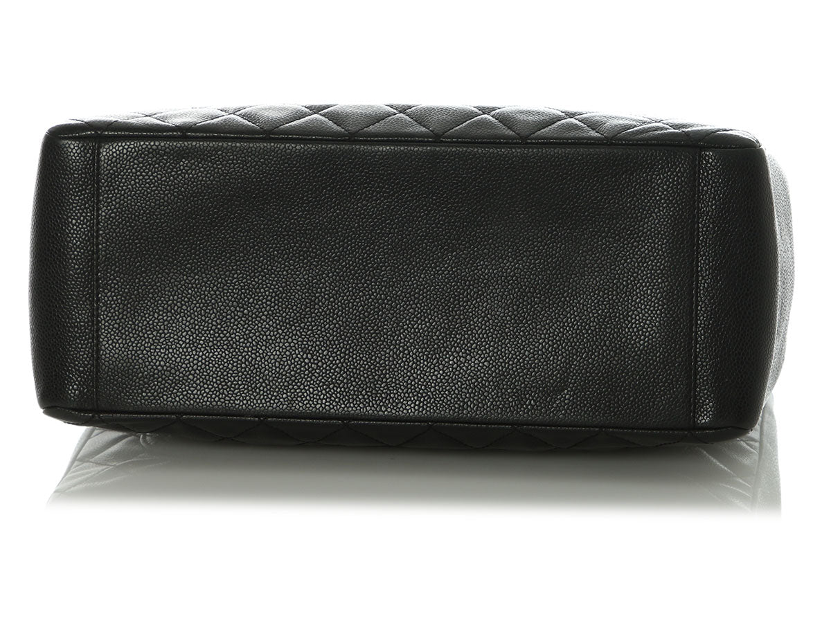 Chanel Black Quilted Caviar Grand Shopping Tote GST - Image 7