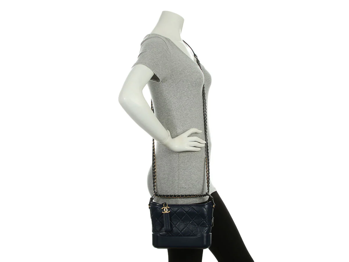 Chanel Small Navy Aged Calfskin Gabrielle - Image 10