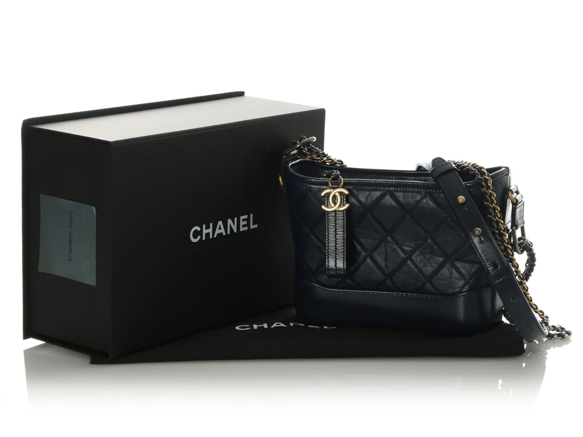 Chanel Small Navy Aged Calfskin Gabrielle - Image 2