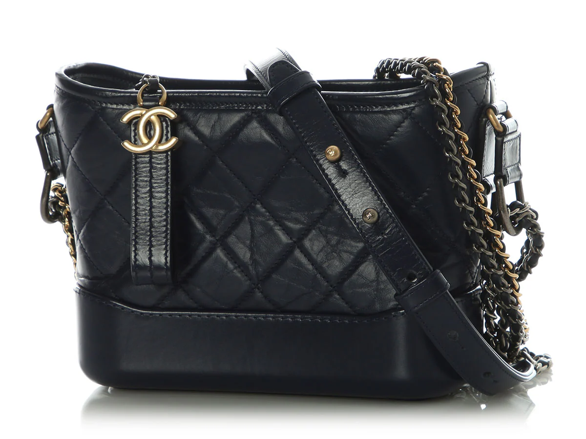 Chanel Small Navy Aged Calfskin Gabrielle - Image 3
