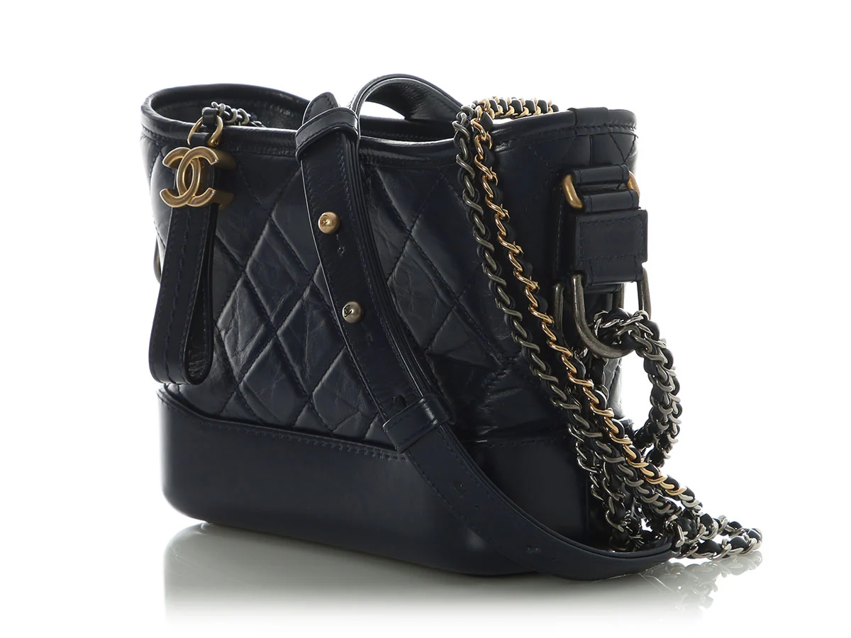 Chanel Small Navy Aged Calfskin Gabrielle - Image 4