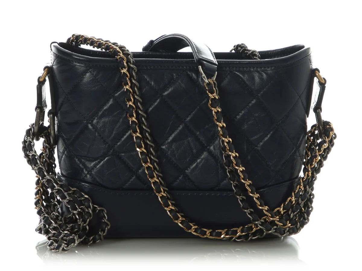 Chanel Small Navy Aged Calfskin Gabrielle - Image 5
