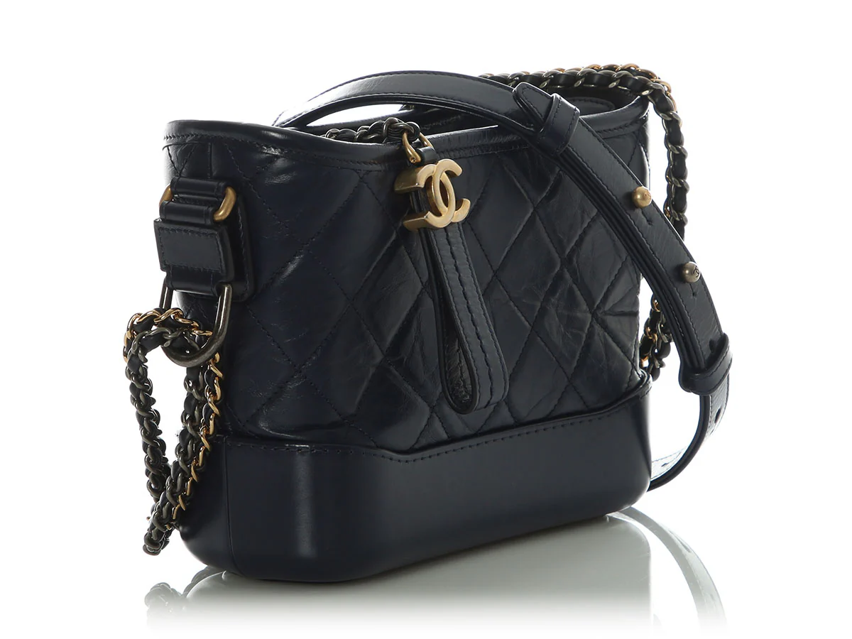Chanel Small Navy Aged Calfskin Gabrielle - Image 6
