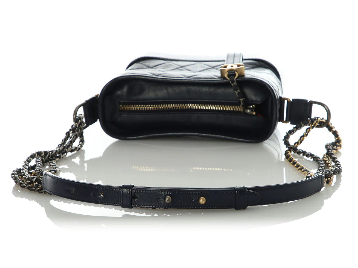 Chanel Small Navy Aged Calfskin Gabrielle - Image 8