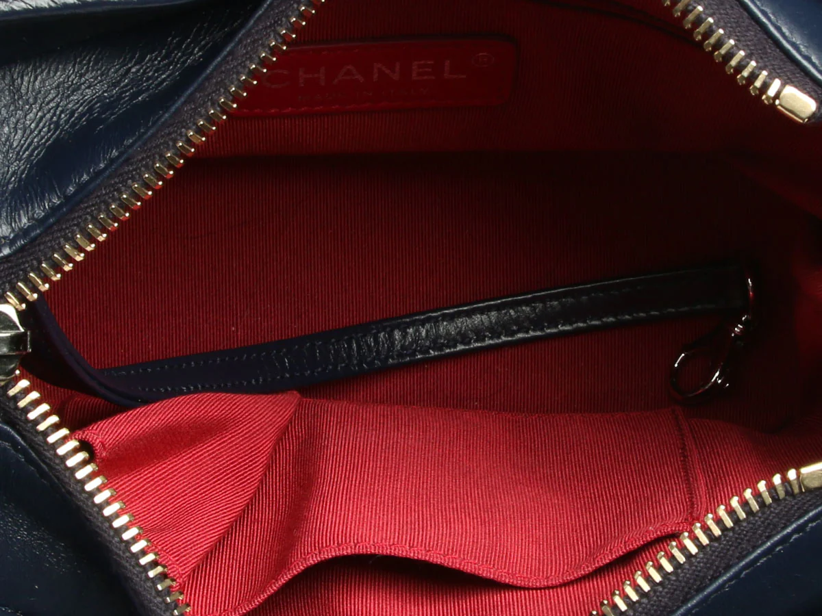 Chanel Small Navy Aged Calfskin Gabrielle - Image 9