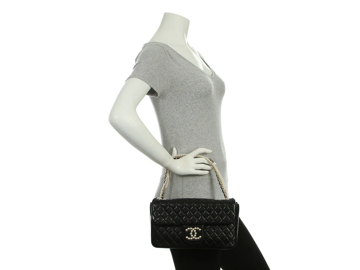 Chanel Black Quilted Lambskin Westminster Pearl Bag - Image 10