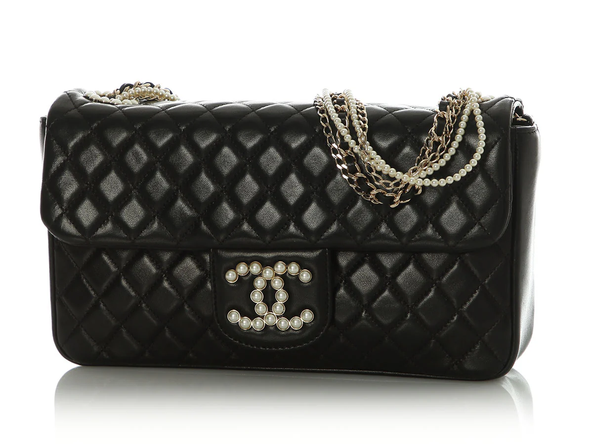 Chanel Black Quilted Lambskin Westminster Pearl Bag - Image 3