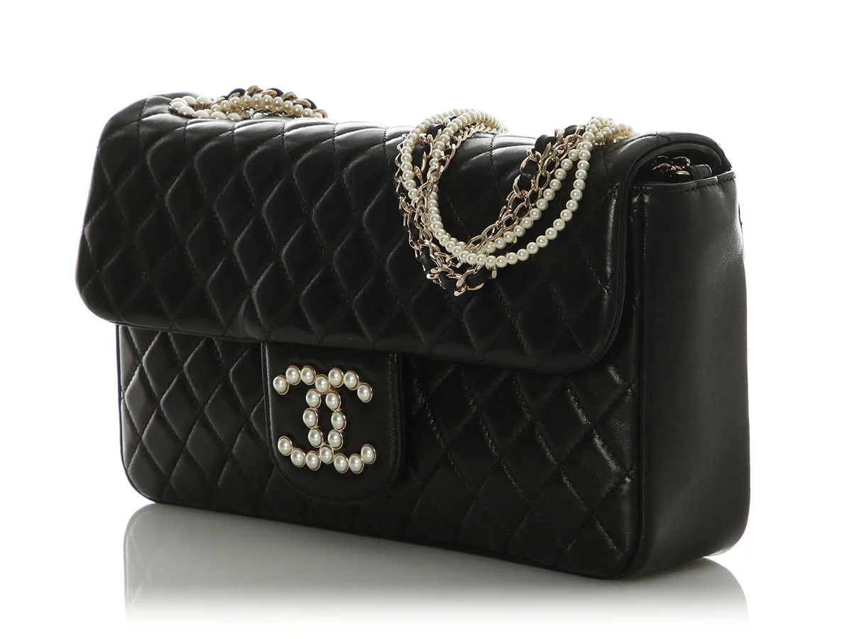 Chanel Black Quilted Lambskin Westminster Pearl Bag - Image 4