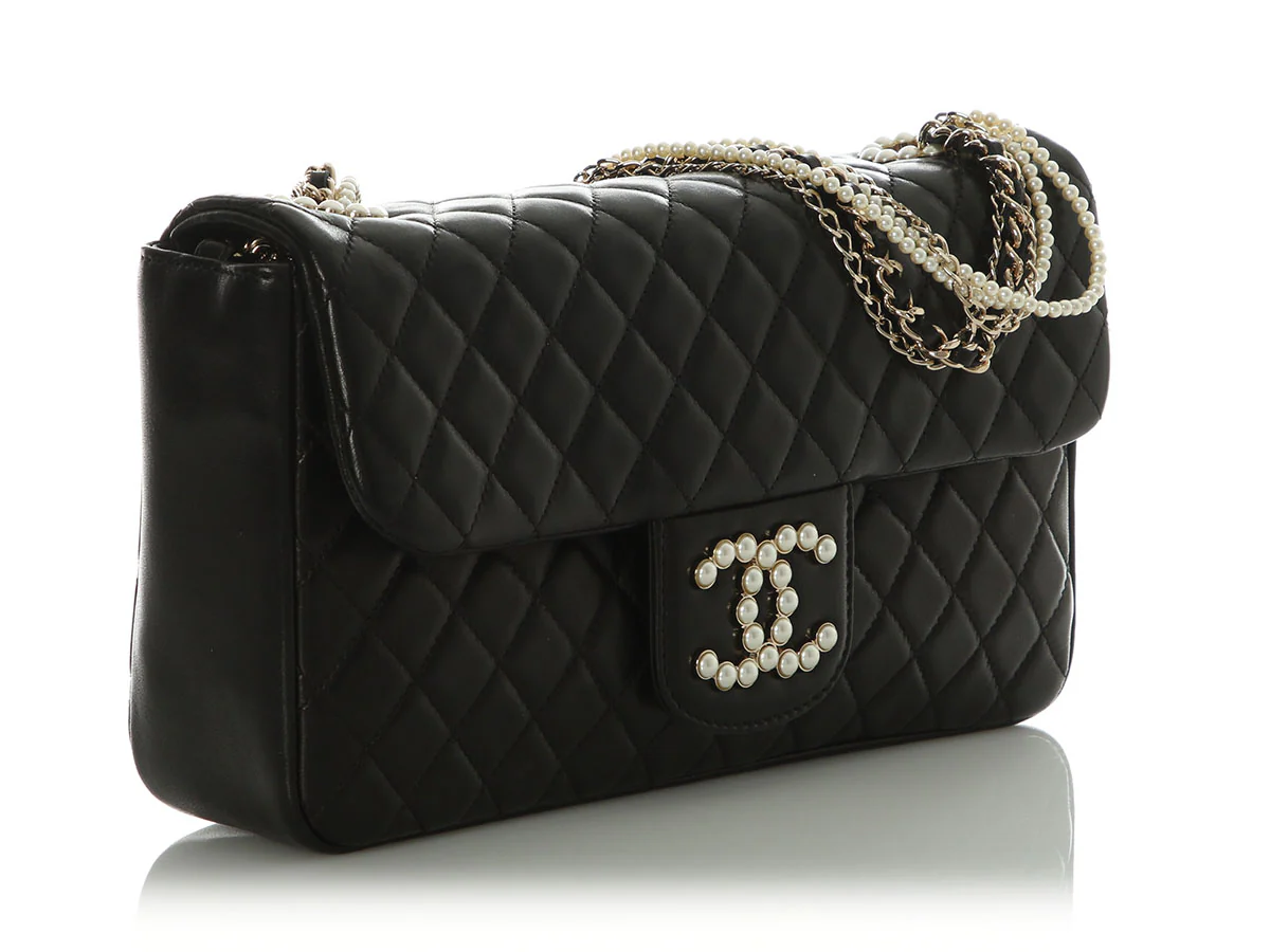 Chanel Black Quilted Lambskin Westminster Pearl Bag - Image 6