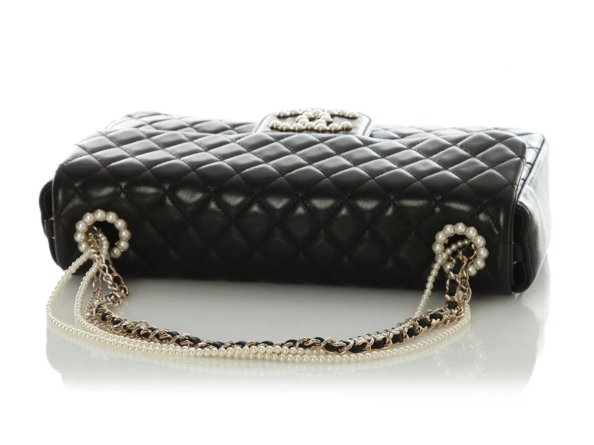 Chanel Black Quilted Lambskin Westminster Pearl Bag - Image 8