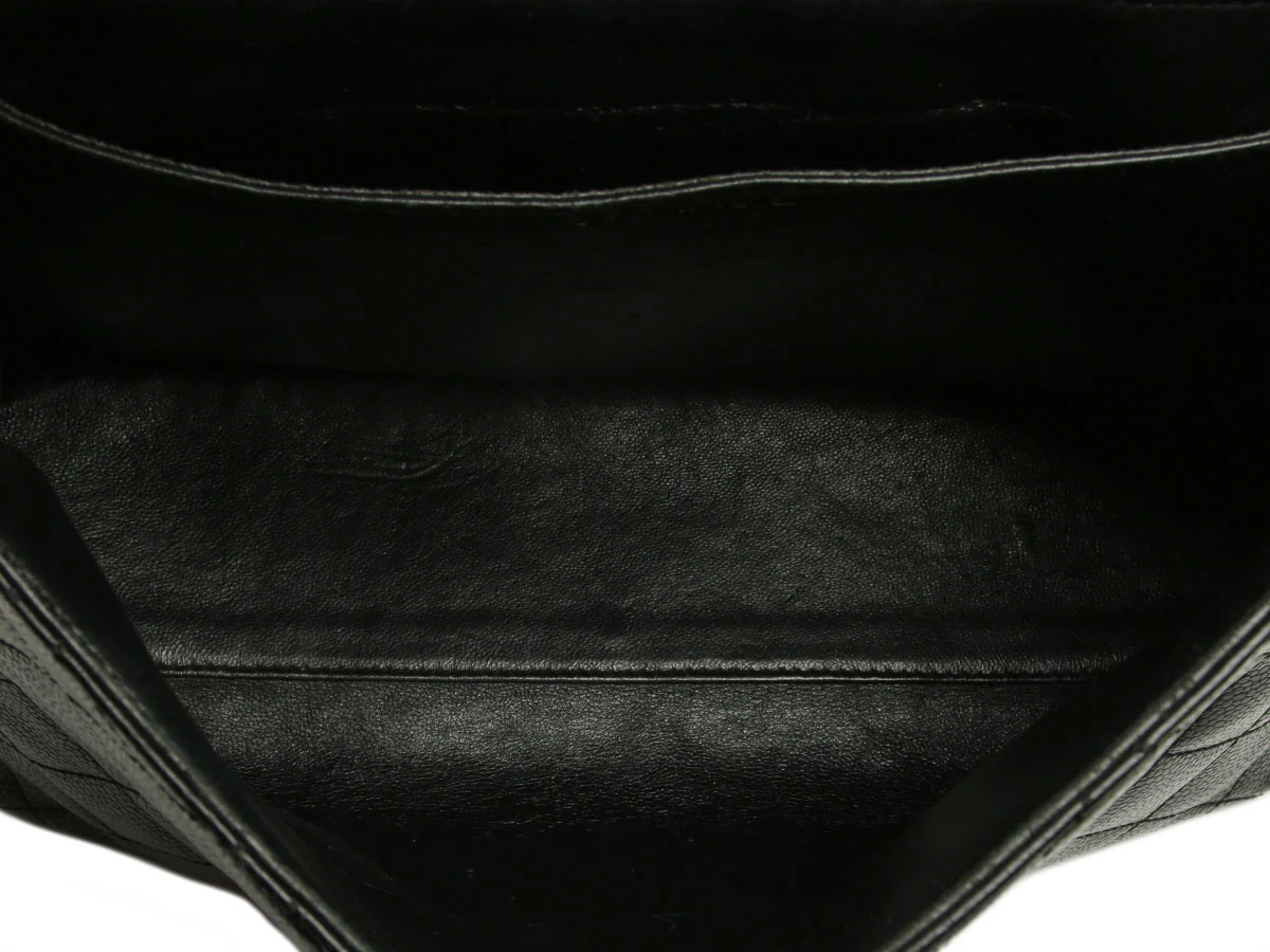 Chanel Vintage Jumbo Black Quilted Caviar Kelly - Image 8