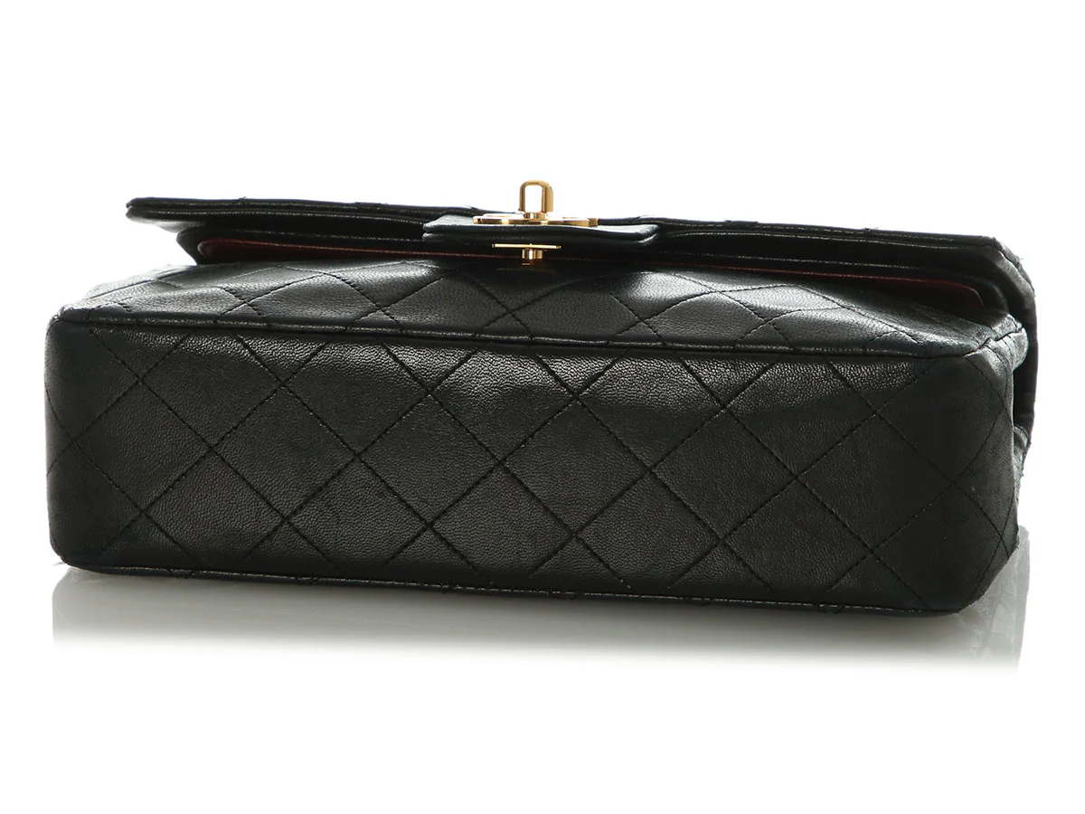 Chanel Vintage Small Black Quilted Lambskin Classic Double Flap - Image 6