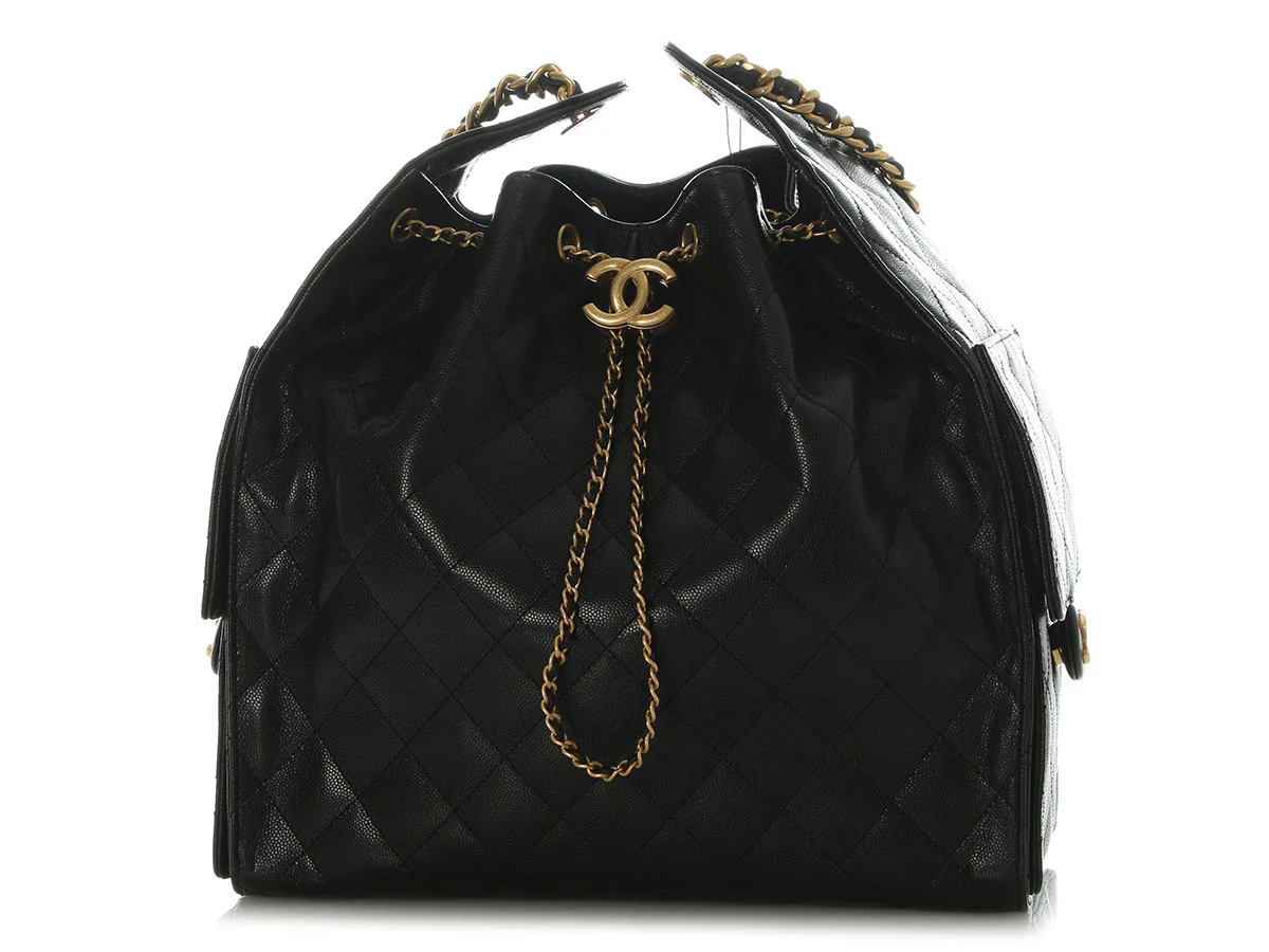 Chanel Medium Black Caviar 25 Hobo - Image 3