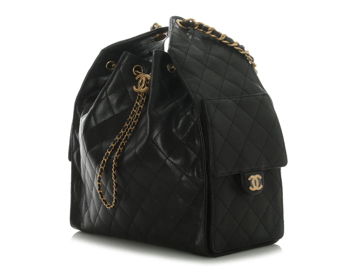 Chanel Medium Black Caviar 25 Hobo - Image 4
