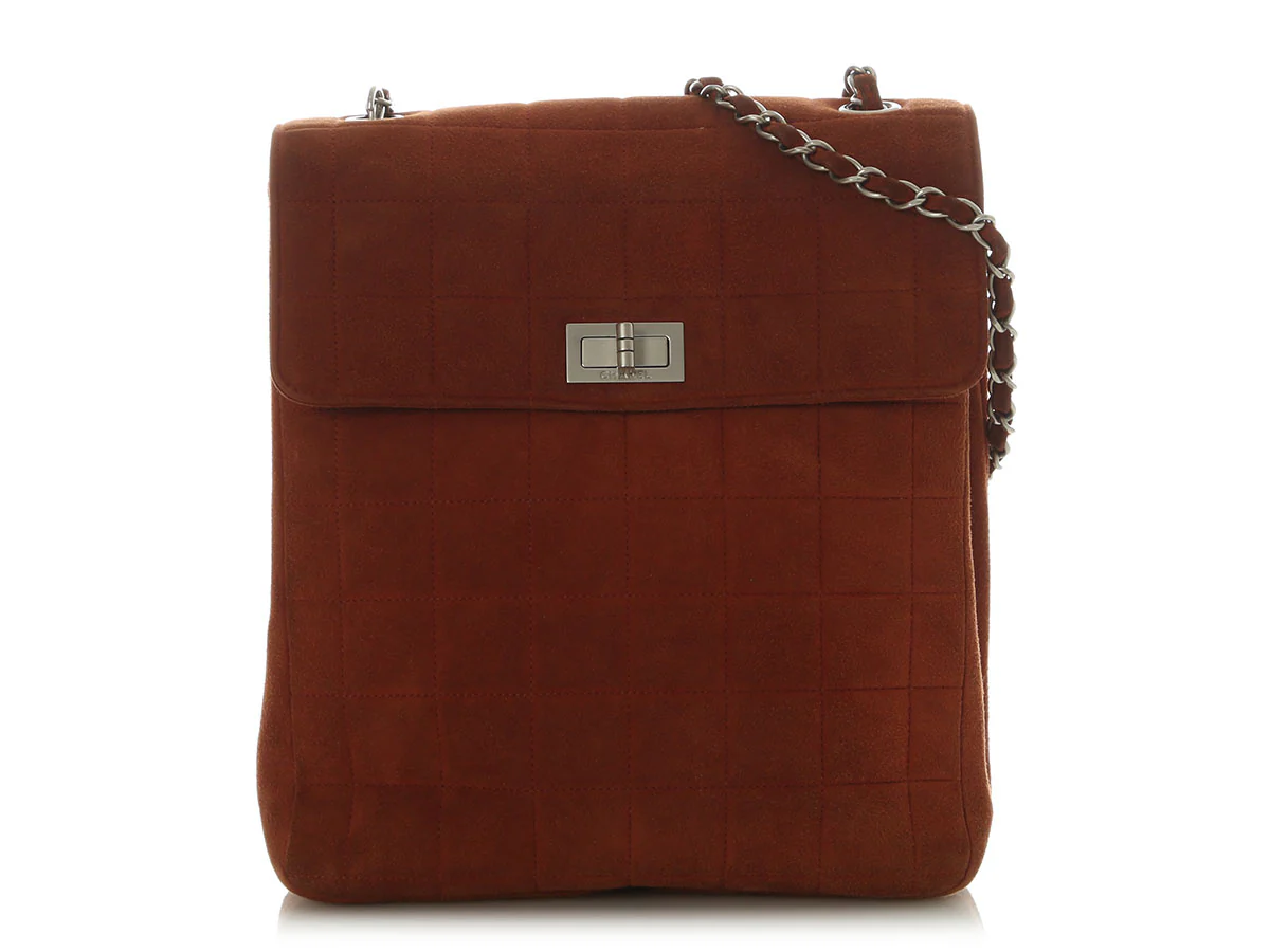 Chanel Vintage Brown Suede Double-Sided Bag
