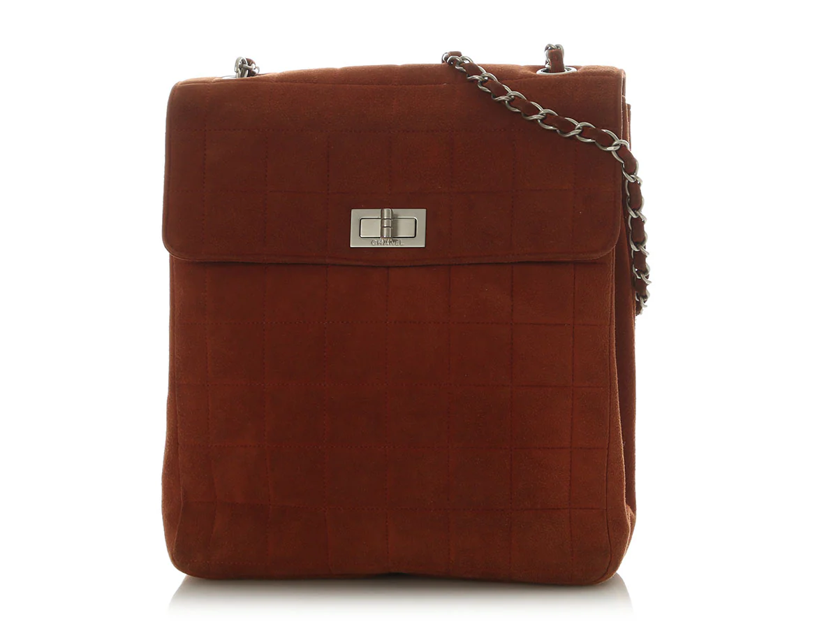 Chanel Vintage Brown Suede Double-Sided Bag - Image 2