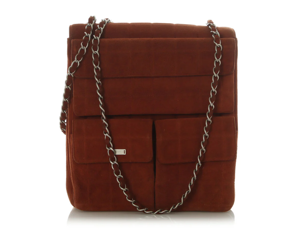 Chanel Vintage Brown Suede Double-Sided Bag - Image 4