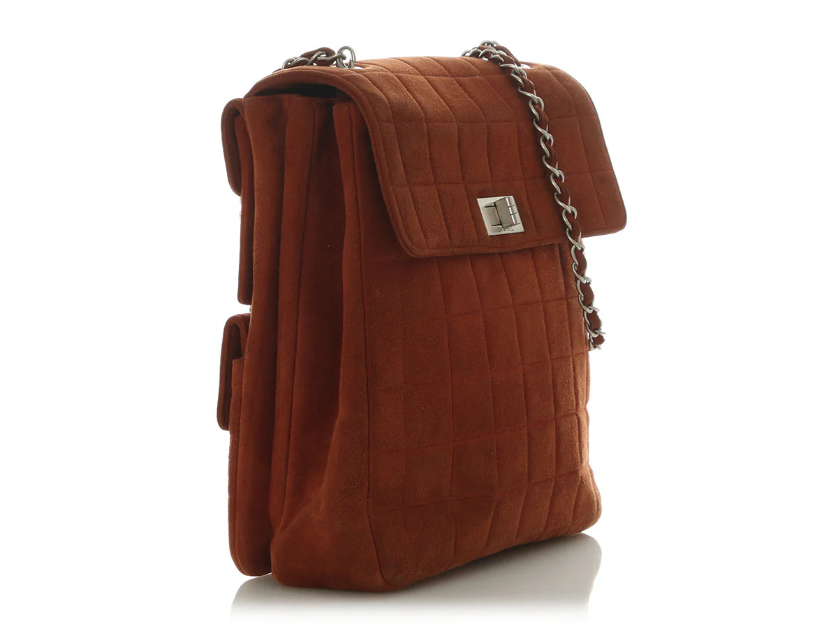 Chanel Vintage Brown Suede Double-Sided Bag - Image 5