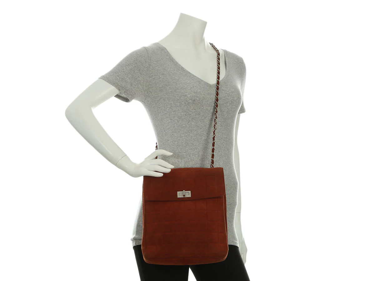 Chanel Vintage Brown Suede Double-Sided Bag - Image 9