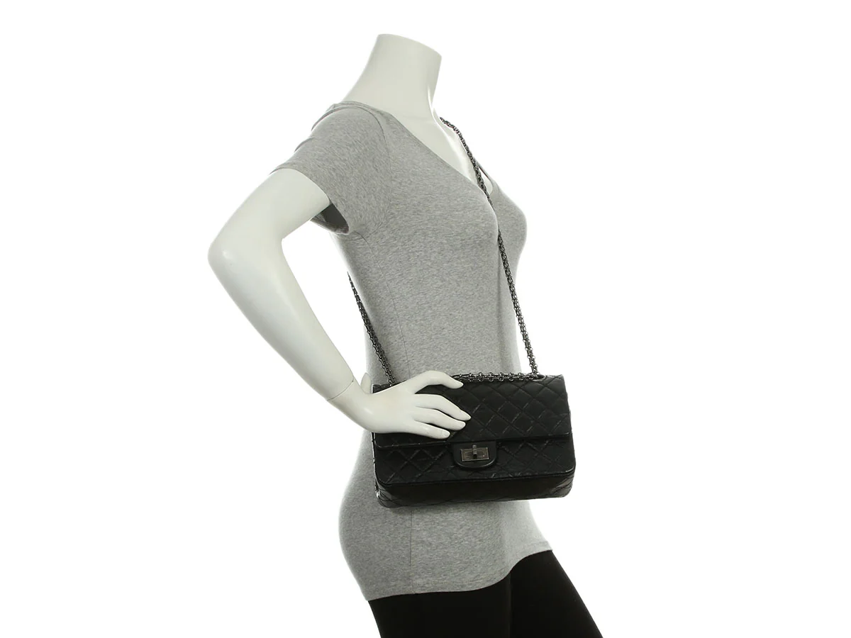 Chanel Black Quilted Distressed Calfskin Reissue 225 - Image 10