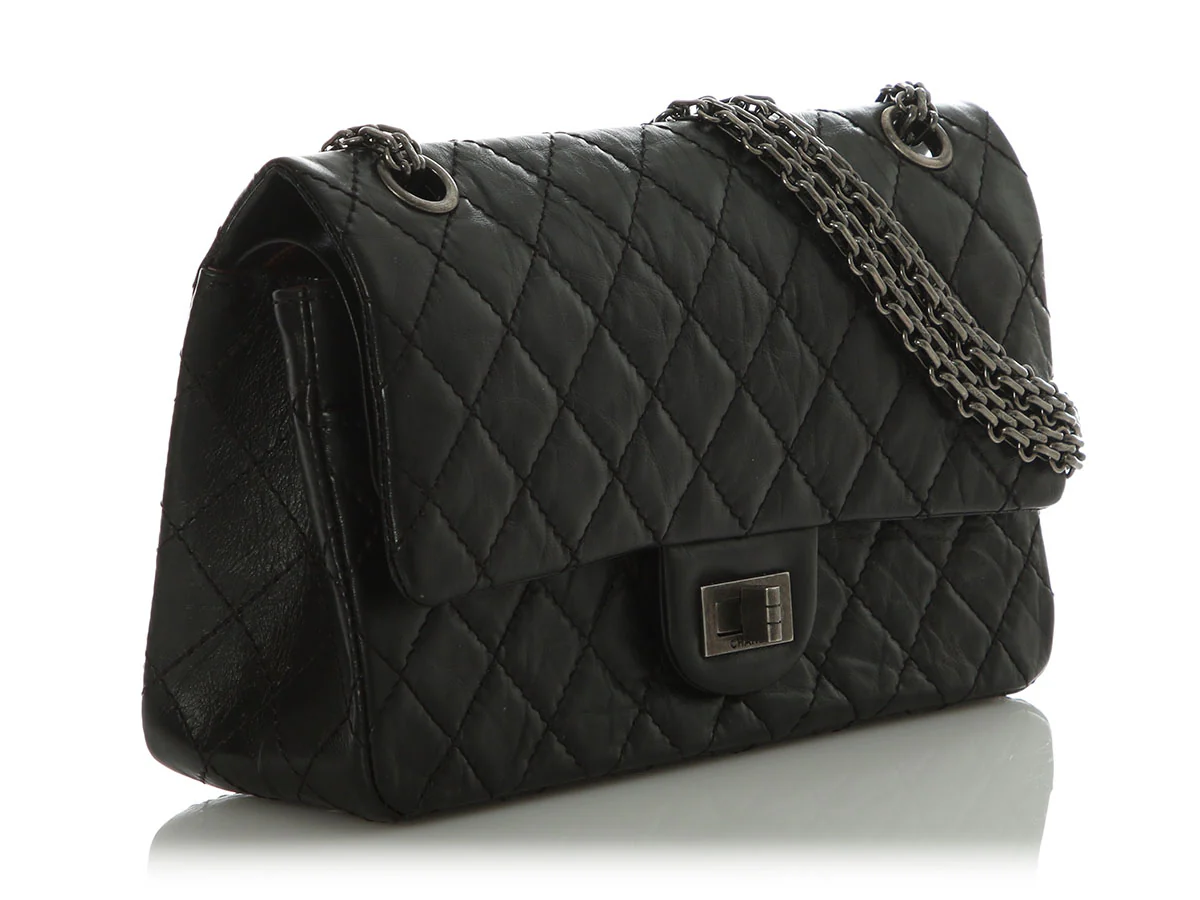 Chanel Black Quilted Distressed Calfskin Reissue 225 - Image 6