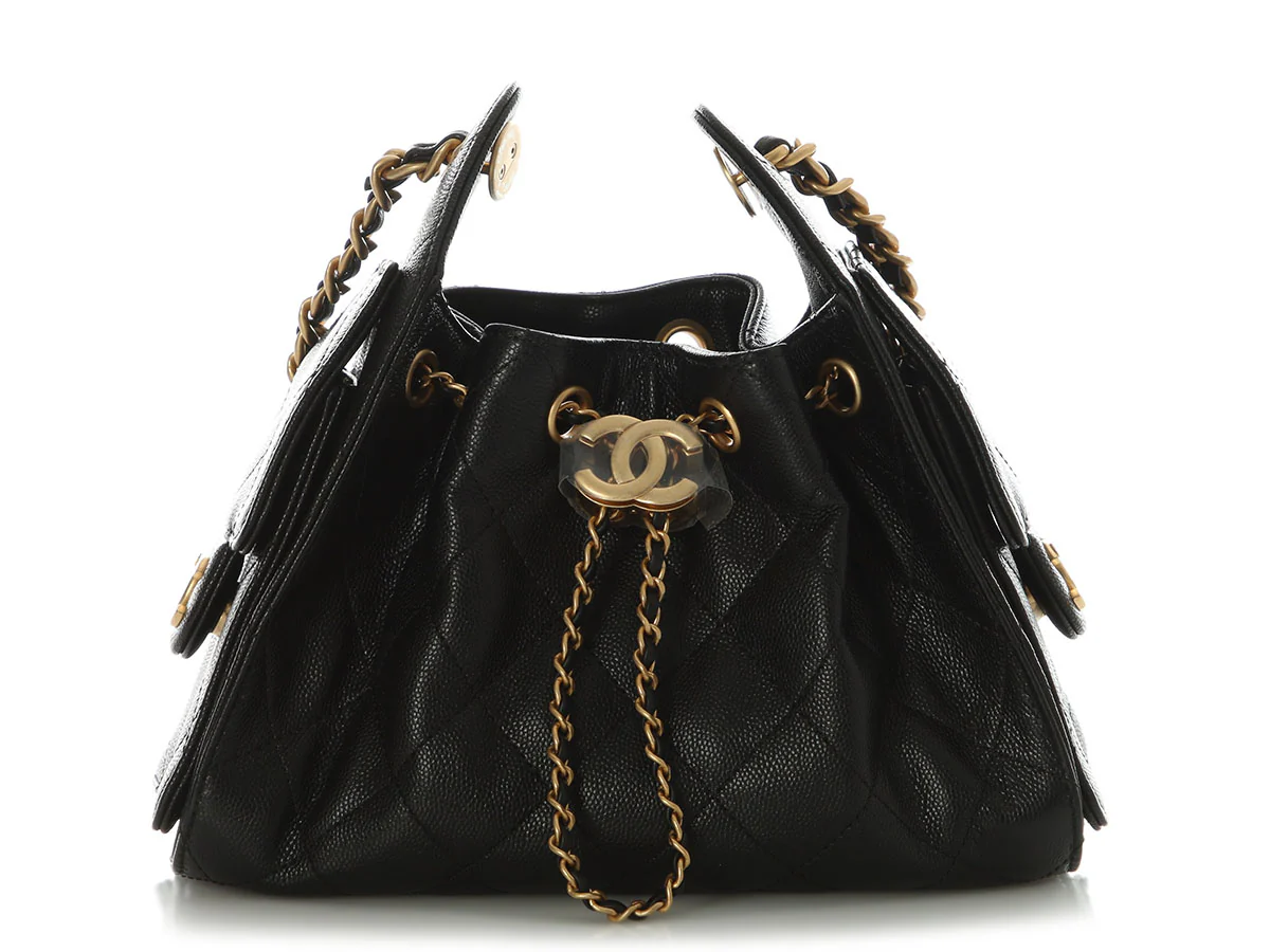 Chanel Mini Black Caviar 25 Hobo