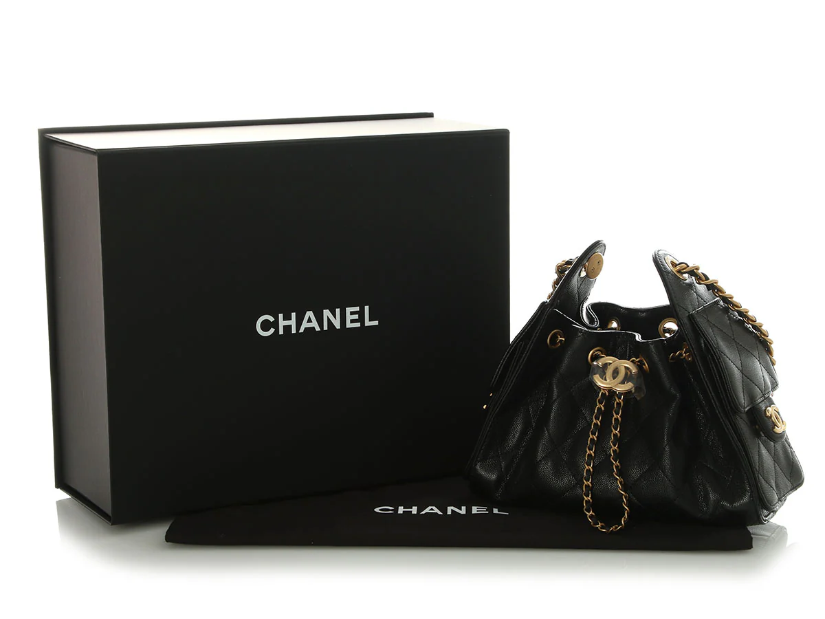 Chanel Mini Black Caviar 25 Hobo - Image 2