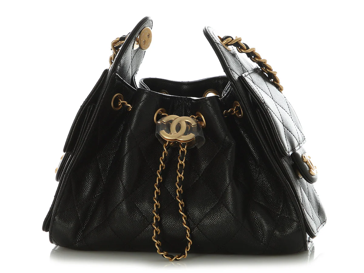 Chanel Mini Black Caviar 25 Hobo - Image 3