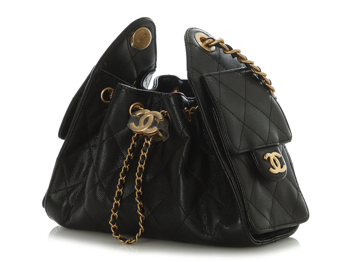 Chanel Mini Black Caviar 25 Hobo - Image 4