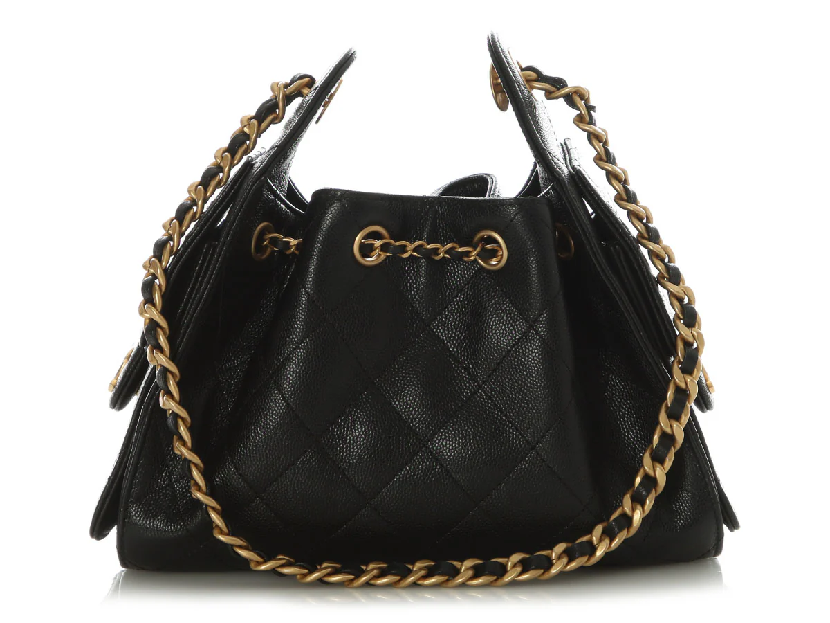 Chanel Mini Black Caviar 25 Hobo - Image 5