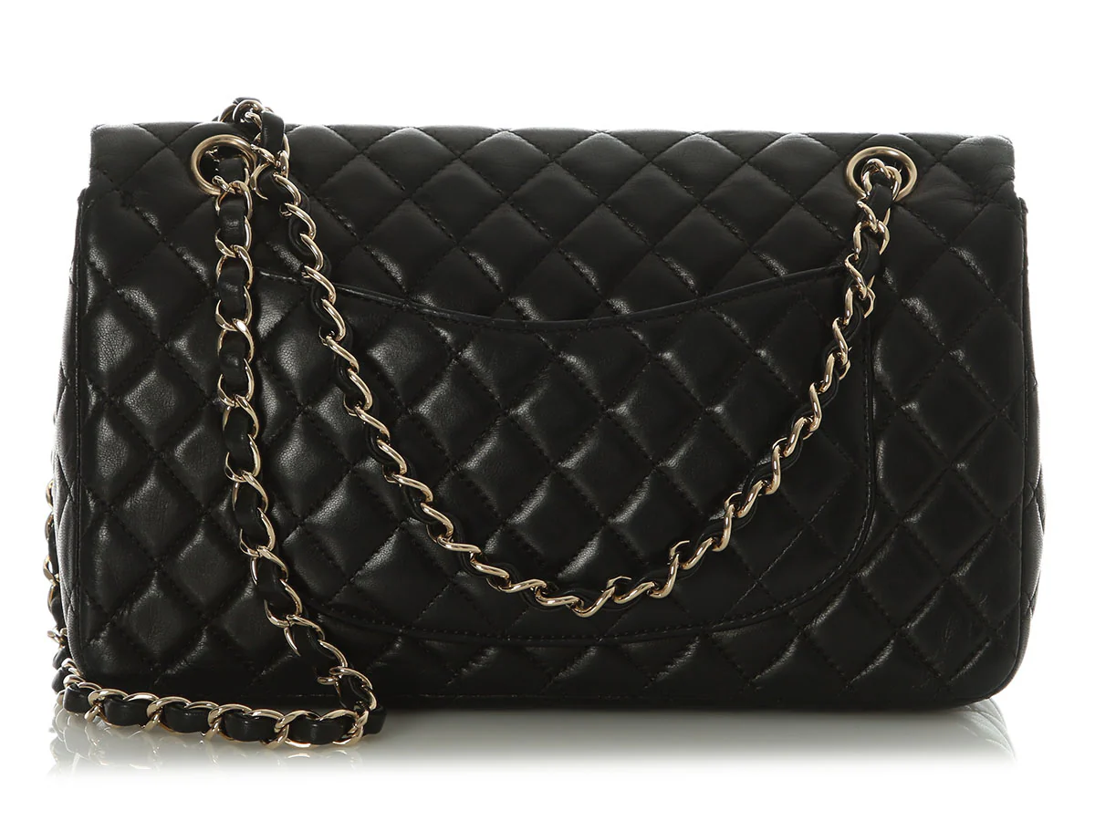 Chanel Medium Black Quilted Lambskin Valentine Charm Flap - Image 4