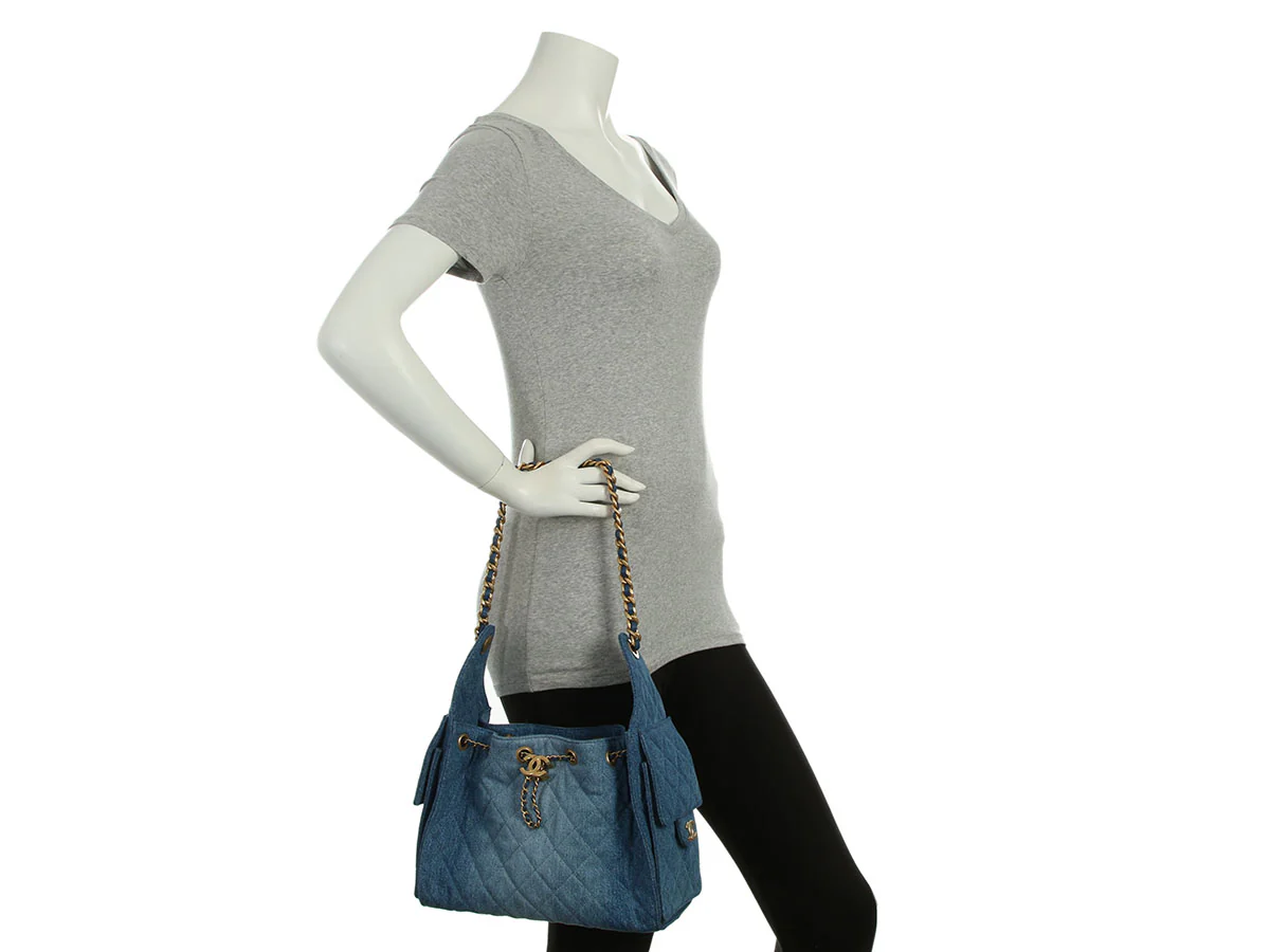 Chanel Small Blue Denim 25 Bag - Image 10