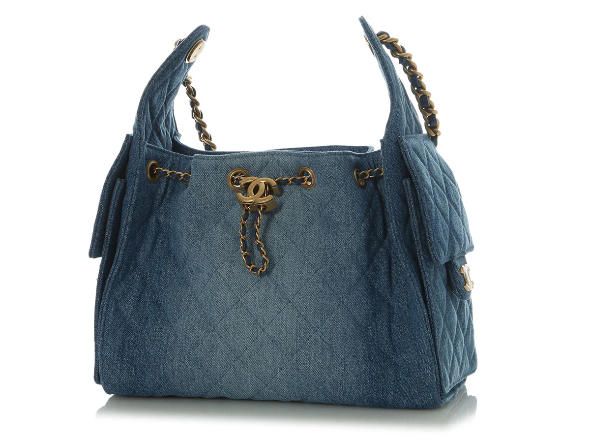 Chanel Small Blue Denim 25 Bag - Image 3