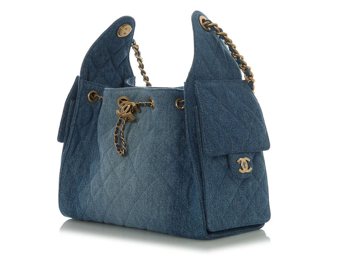 Chanel Small Blue Denim 25 Bag - Image 4
