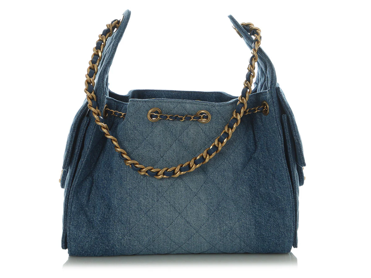 Chanel Small Blue Denim 25 Bag - Image 5