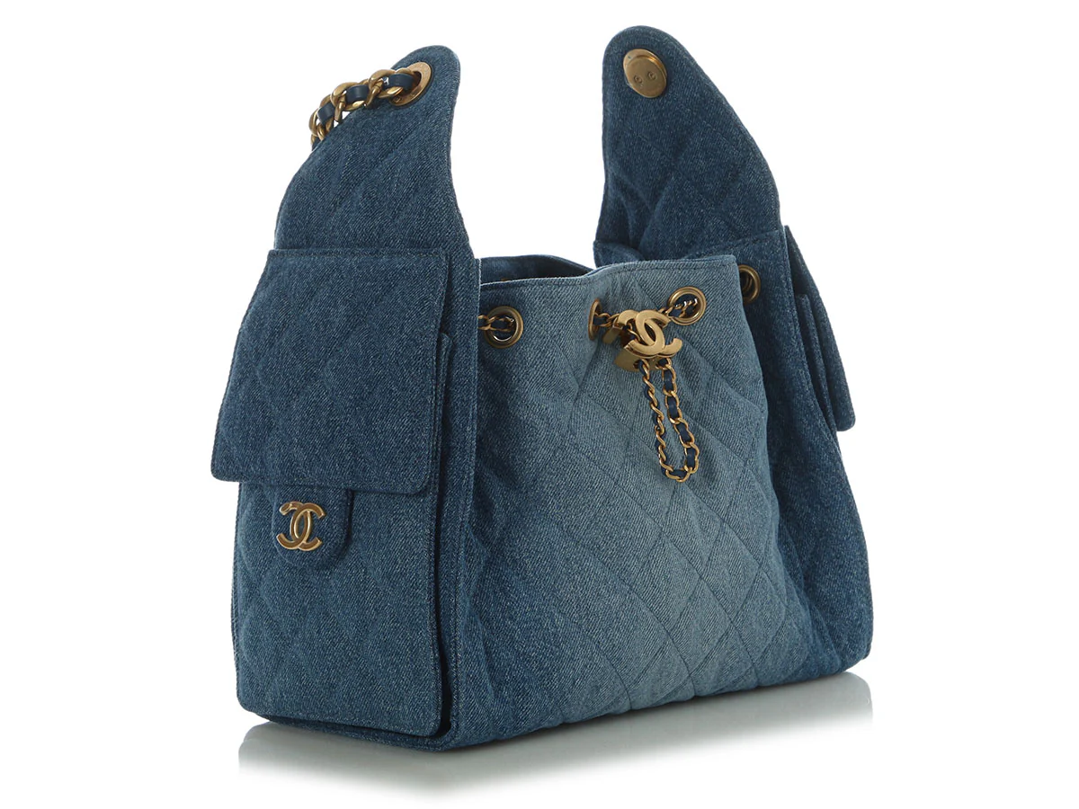 Chanel Small Blue Denim 25 Bag - Image 6