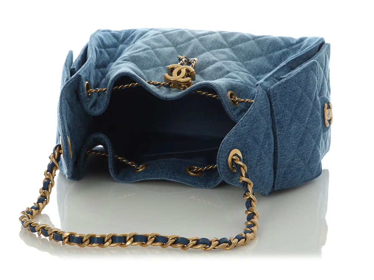 Chanel Small Blue Denim 25 Bag - Image 8