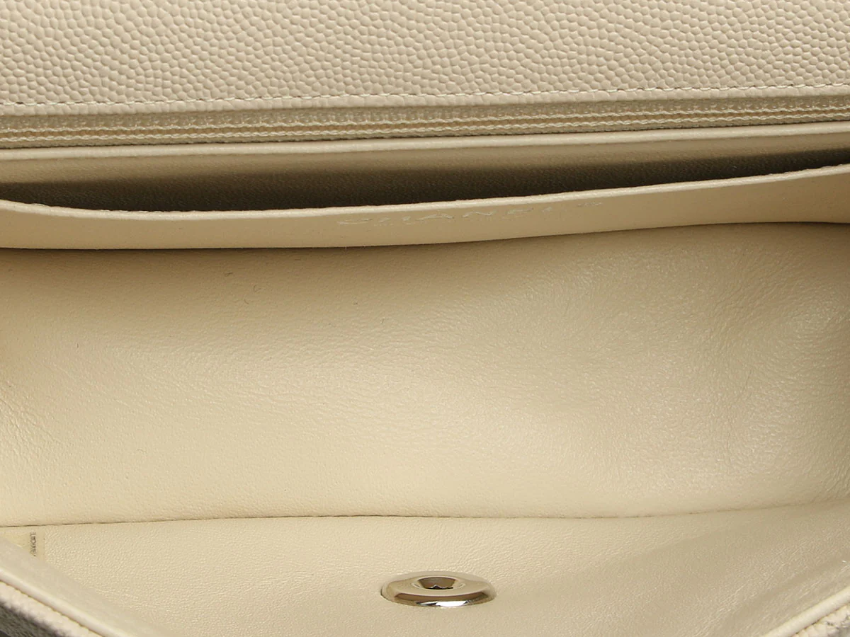 Chanel Mini Light Beige Quilted Caviar Classic - Image 9