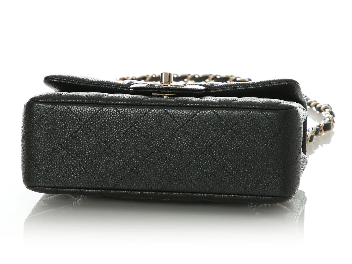Chanel Mini Dark Gray Quilted Caviar Classic - Image 7